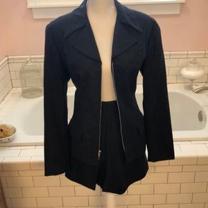 Vintage catalyst New York dark grey 100% wool jacket and shorts suit set size 12